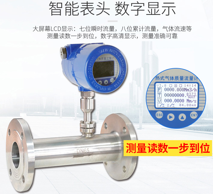 煤氣熱式氣體流量計液晶表頭顯示圖
